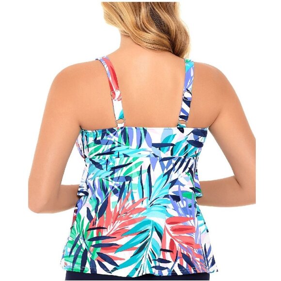 Swim Solutions Palm Springs Print Tiered SwimTop - Picture 2 of 6